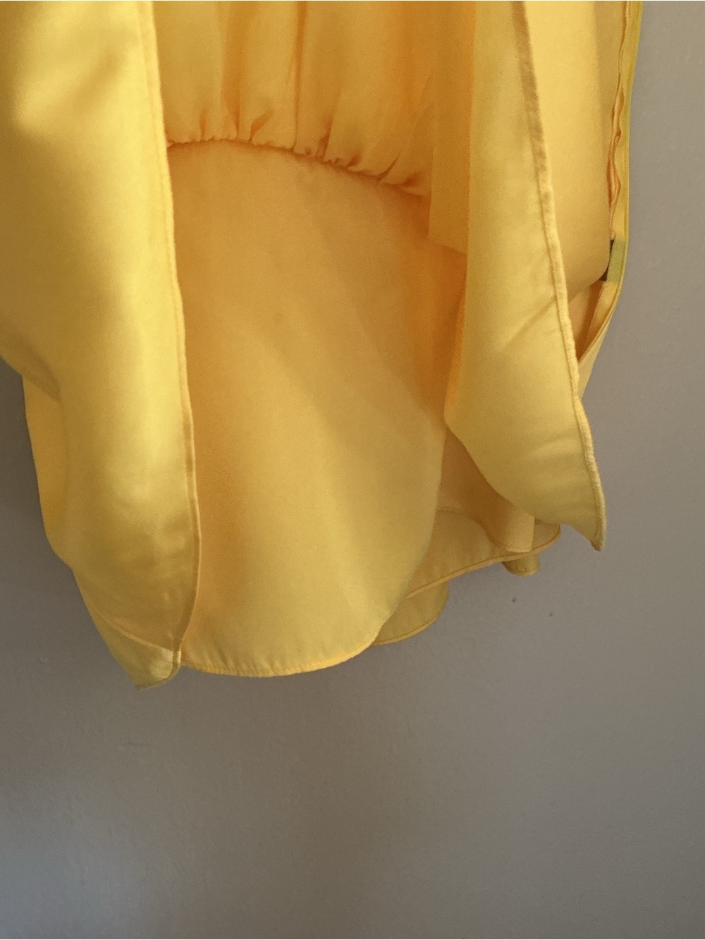 Ali Ro Size 12 Yellow Sleeveless Blouson Top Lined Side Zip Peplum Blouse - Picture 7 of 9